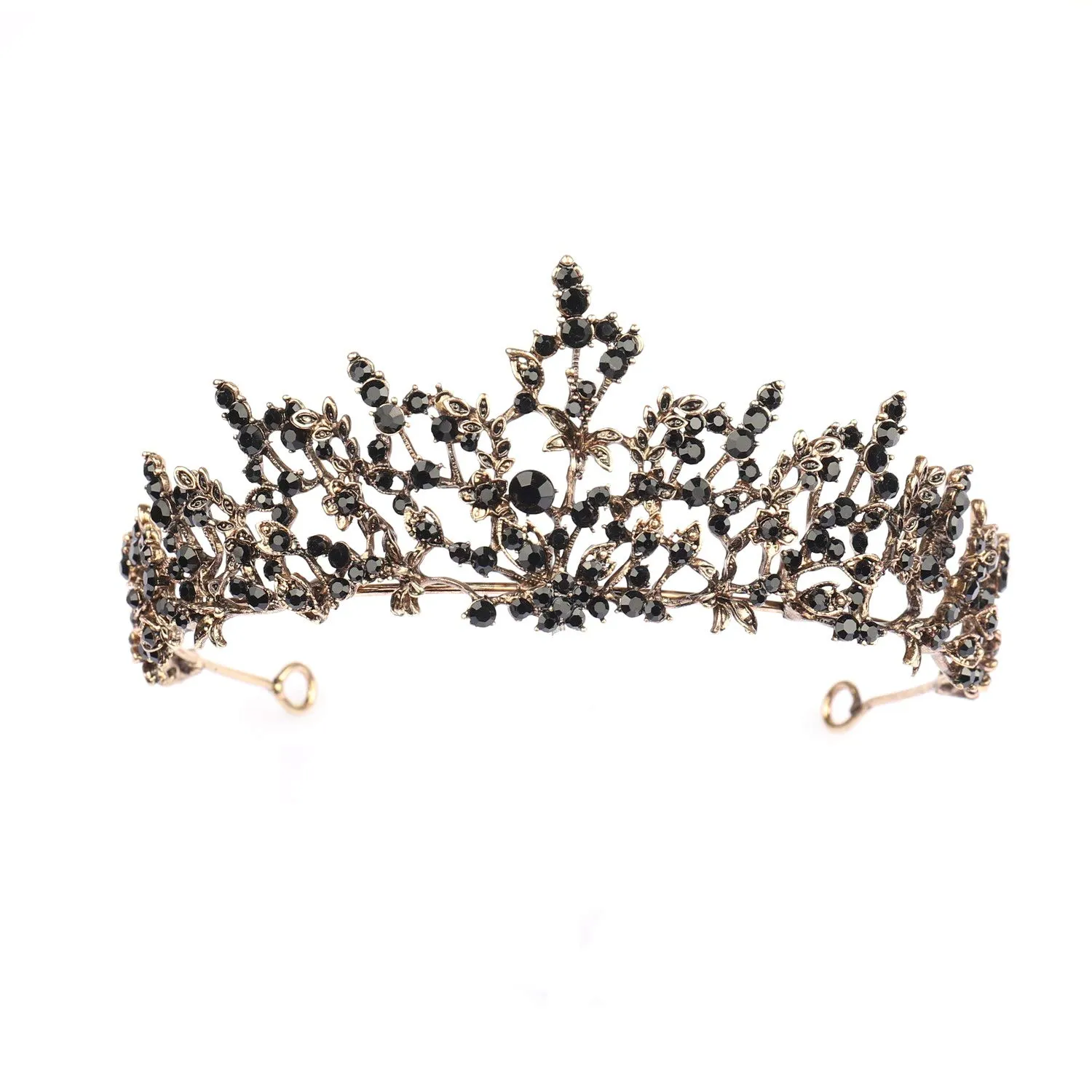 Bild von Schwarz Krone Diadem für Frauen und Mädchen, ideal für Hochzeiten, Junggesellinnenabschiede und Kostüme