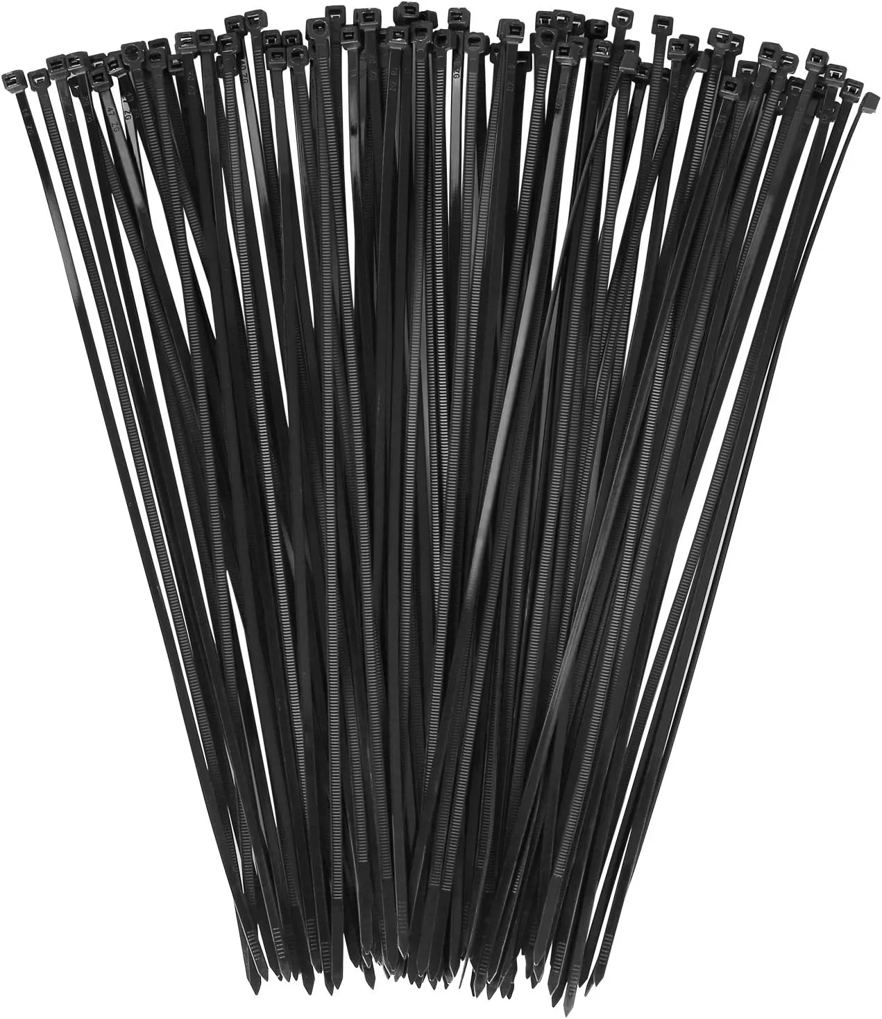 Bild von Schwarze Kabelbinder 100 Stück 300 mm aus Nylon mit 18 kg Zugfestigkeit für Kabelorganisation in Haus und Garten