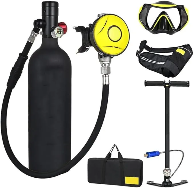 Bild von Scuba Tank Mini Sauerstoffflasche für Taucher mit Pumpe und 15 bis 20 Minuten Atemfreiheit