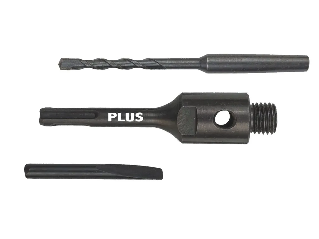 Bild von SDS-Plus Adapter Verlängerung M16 115mm mit Zentrierbohrer und Auswurfkeil für Diamant Hohlbohrkrone
