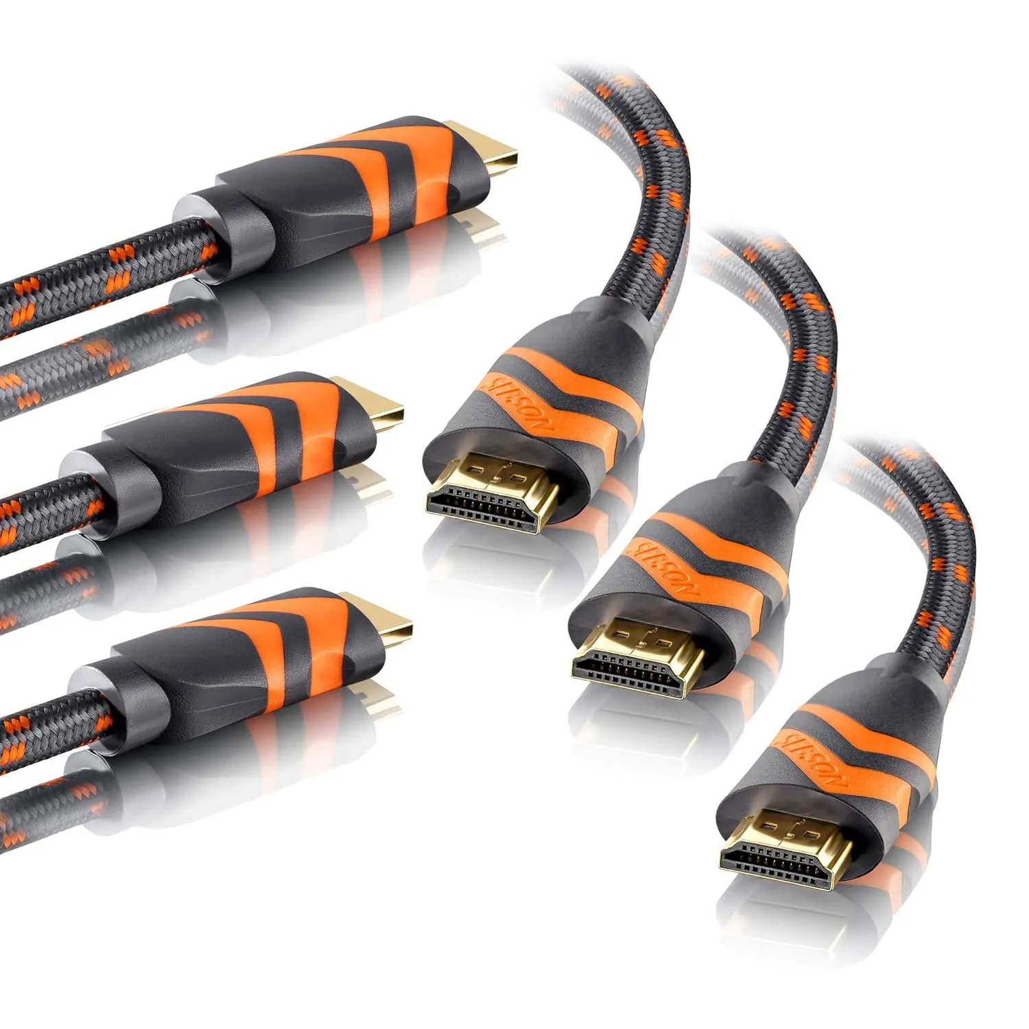 Bild von SEBSON HDMI Kabel Set mit 3 Kabeln, jeweils 2 Meter lang, Highspeed 2.0b für 4K Ultra HD und HDR