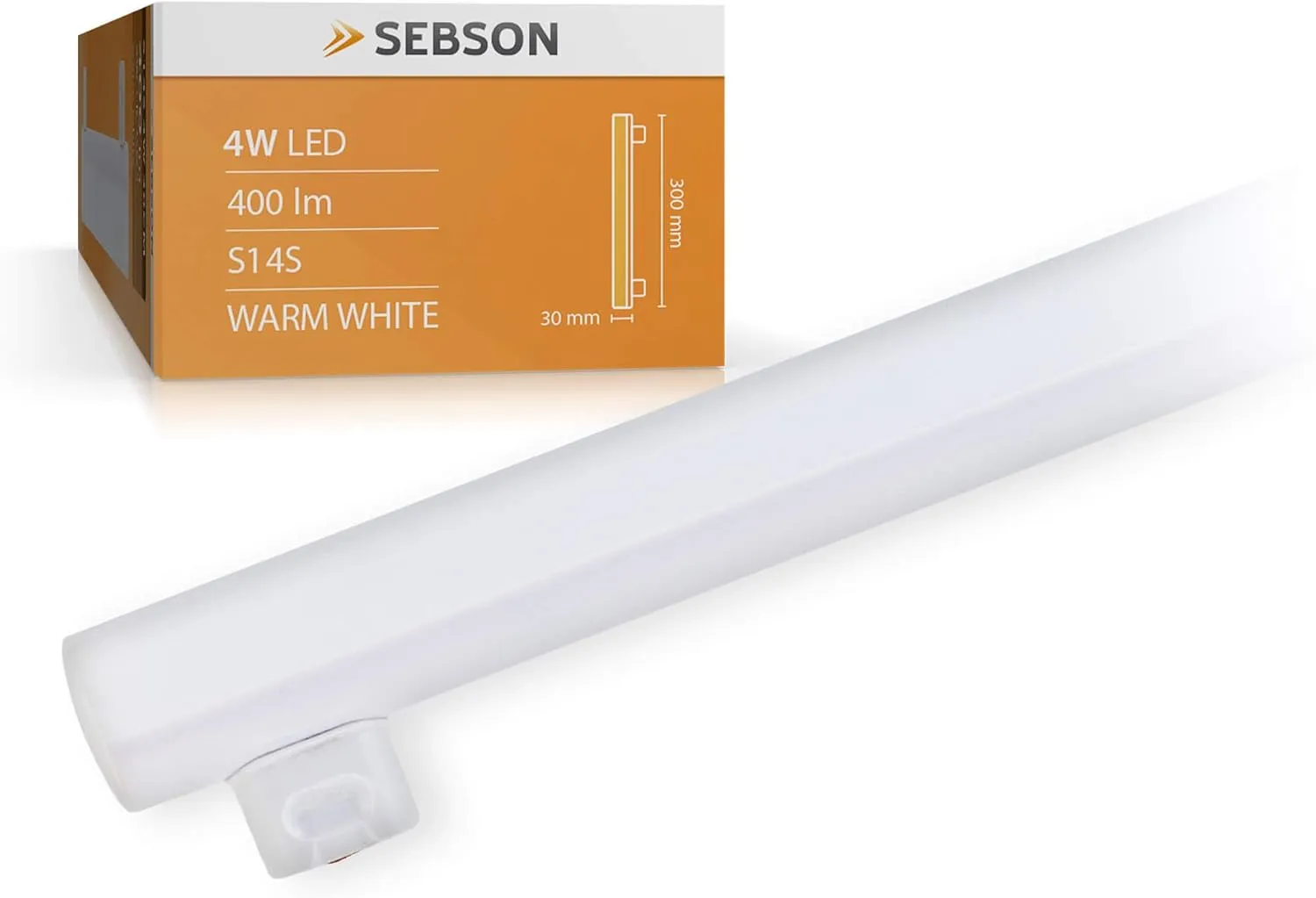 Bild von SEBSON LED Lampe S14S mit 30 cm, 4 Watt, 400 Lumen, warmweiß und einem Abstrahlwinkel von 150 Grad