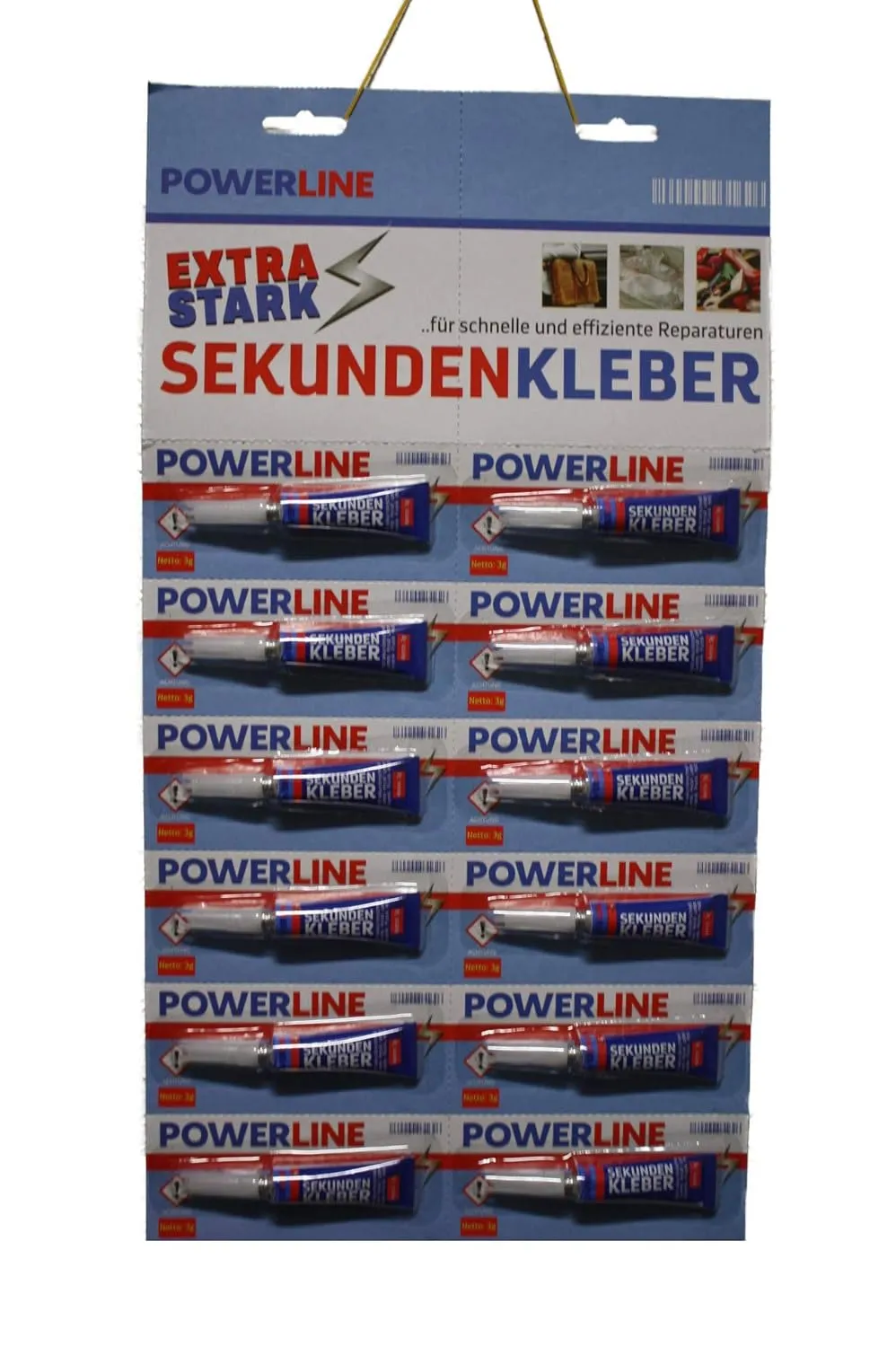 Bild von Sekundenkleber Extra Stark Set mit 12 Tuben à 3g, wasserfest und transparent