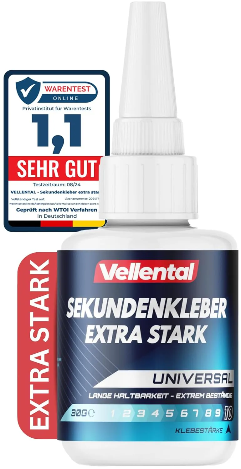 Bild von Sekundenkleber Extra Stark universal mit Nadelverschluss für verschiedene Materialien