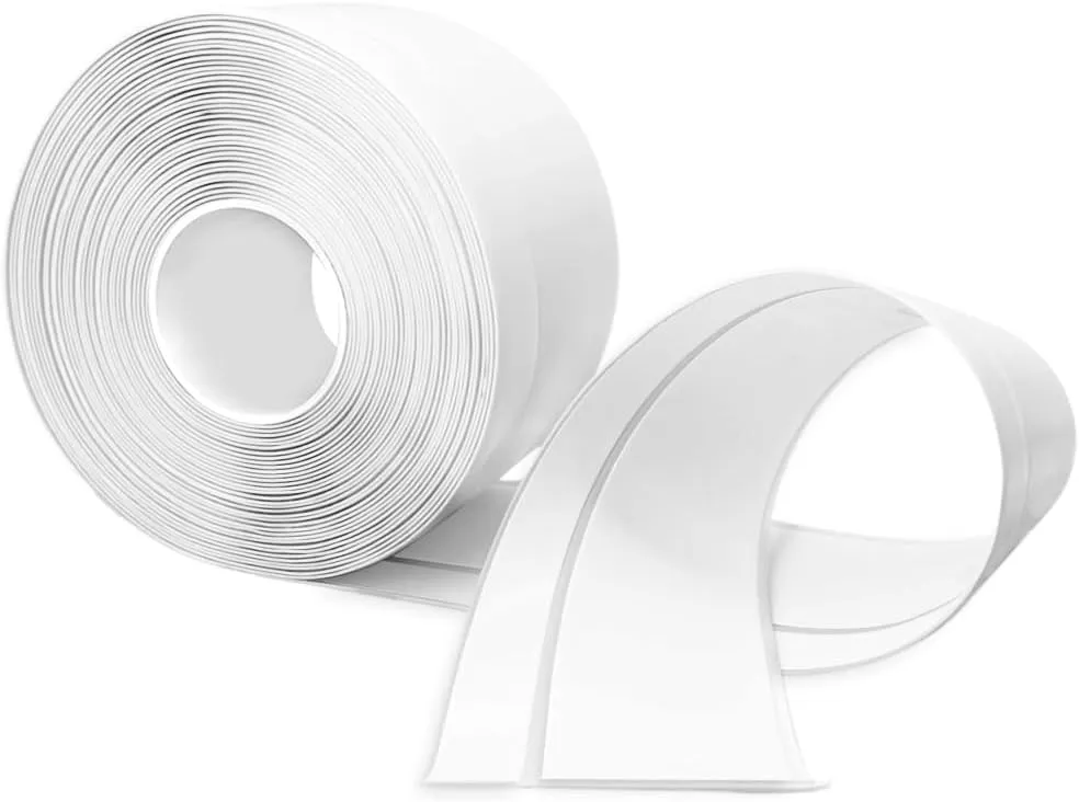 Bild von Selbstklebende Weichsockelleiste aus PVC in Weiß, 6 Meter lang, 50x20 mm für Küche und Badezimmer