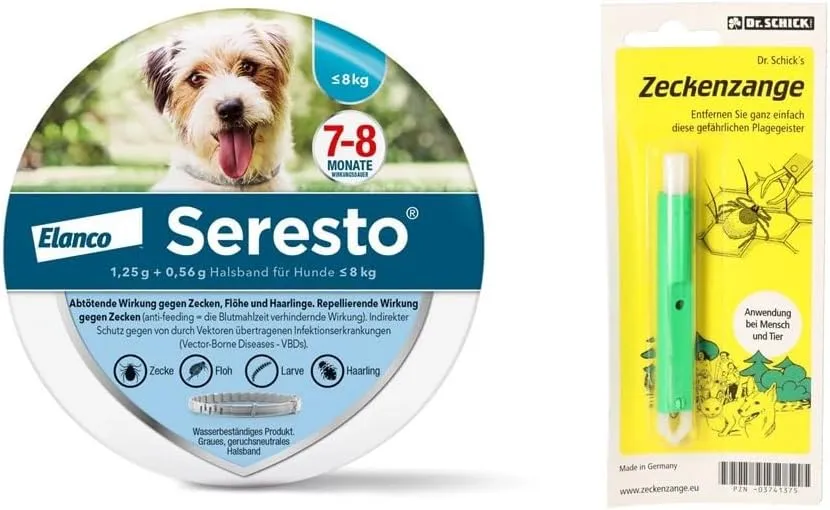 Bild von Seresto Halsband für kleinen Hund bis 8 kg mit Zeckenschutz und Insektenschutz für bis zu 8 Monate