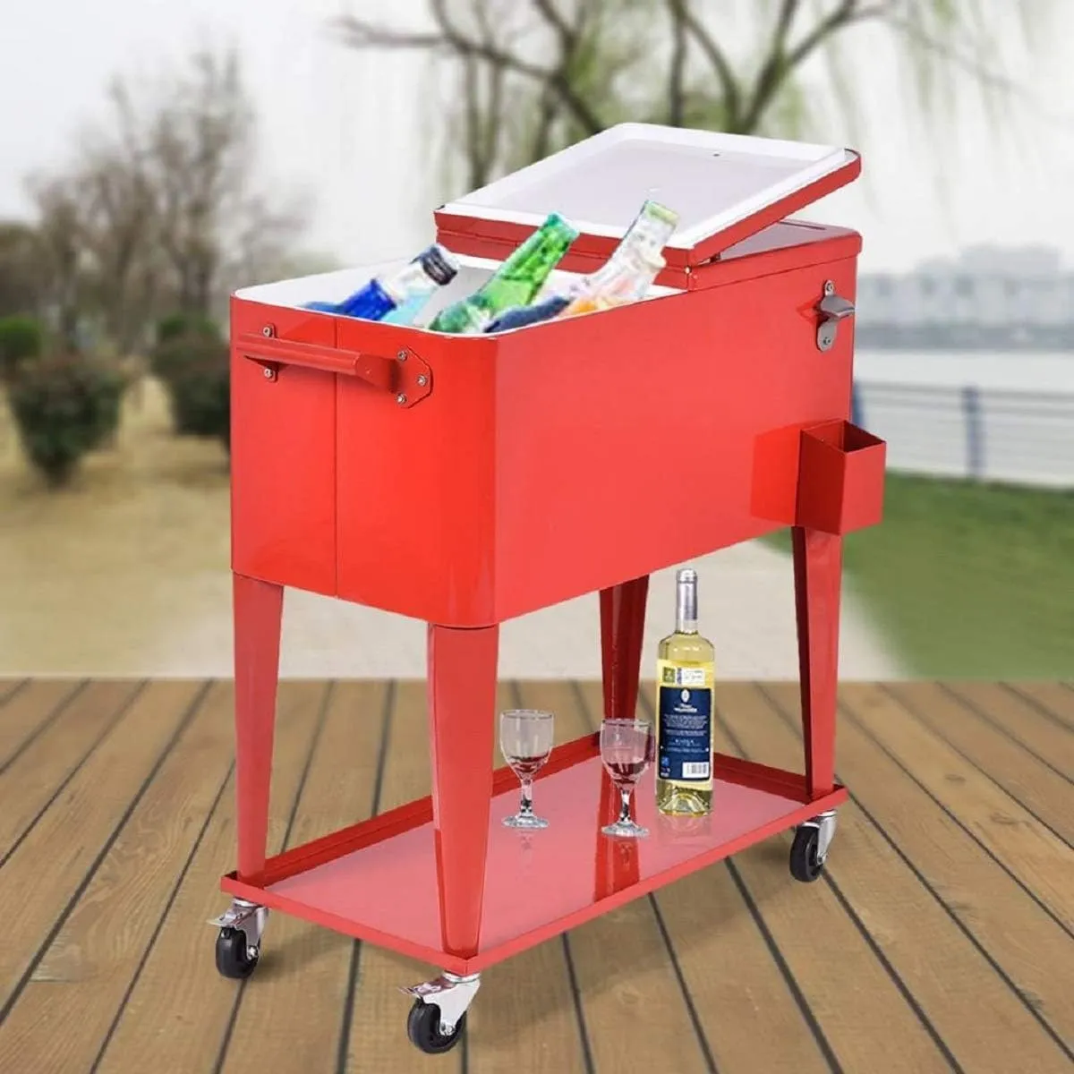 Bild von Servierwagen Kühlwagen für Getränke und Snacks, ideal für Partys und Events