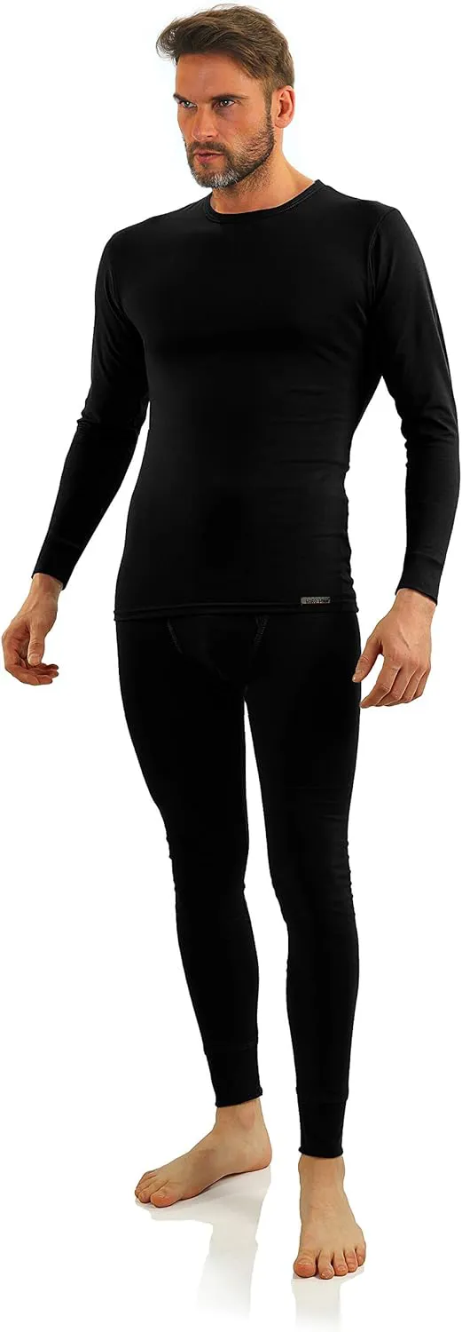 Bild von Sesto Senso Herren Set aus Baumwolle mit langarm Unterhemd und langer Unterhose für Winterthermo-Unterwäsche