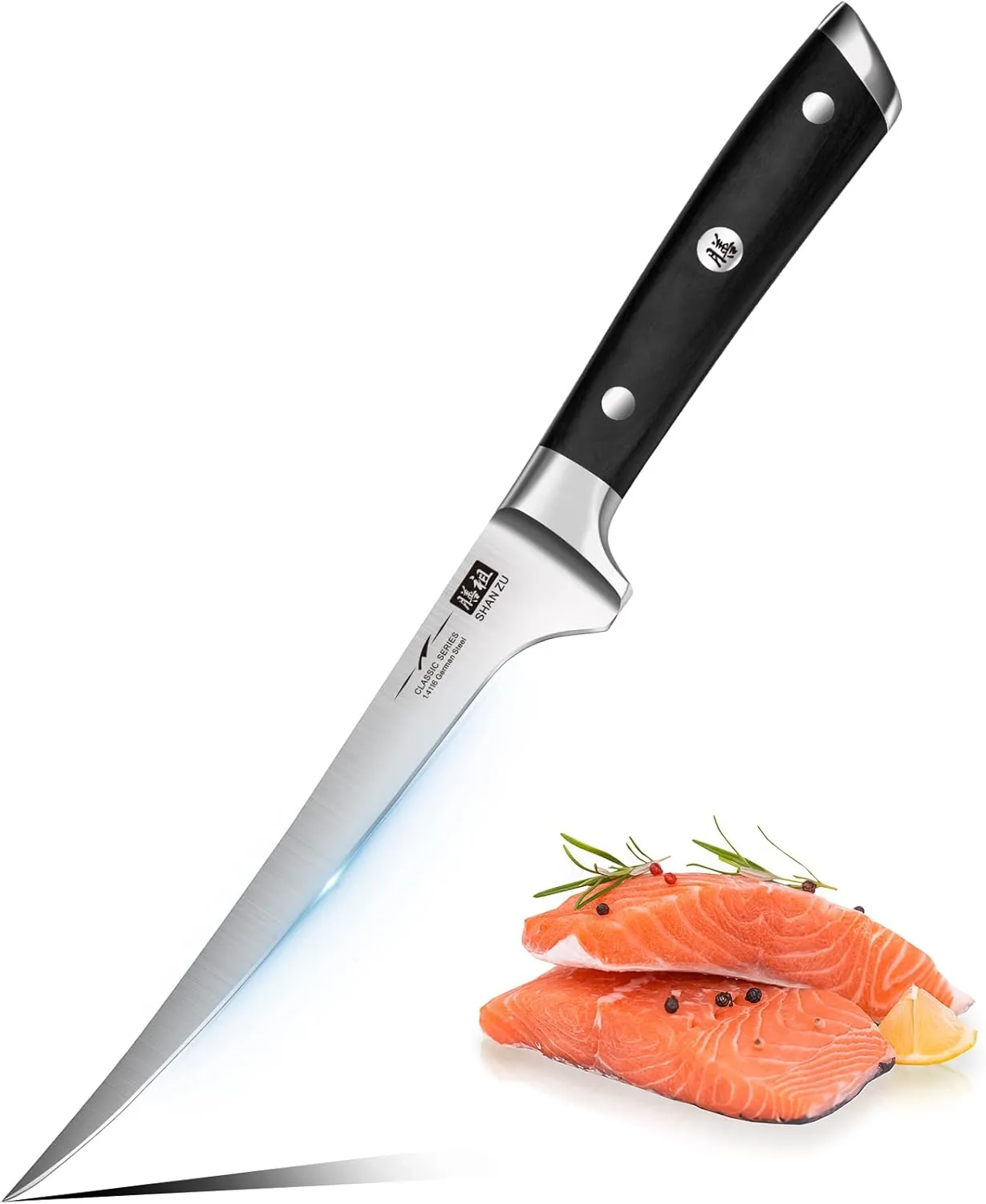 Bild von SHAN ZU Filetiermesser 18cm aus deutschem Edelstahl mit ergonomischem Griff in exquisiter Geschenkverpackung