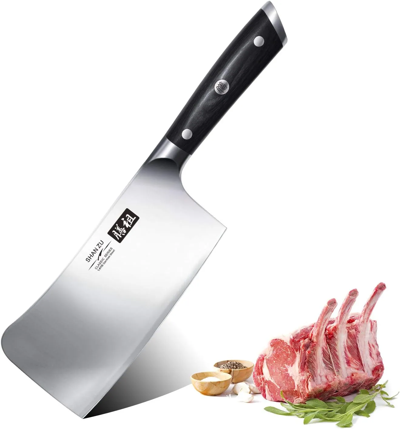 Bild von SHAN ZU Hackmesser 17,8 cm aus der Classic Series mit verdickter Klinge zum Knochenknacken