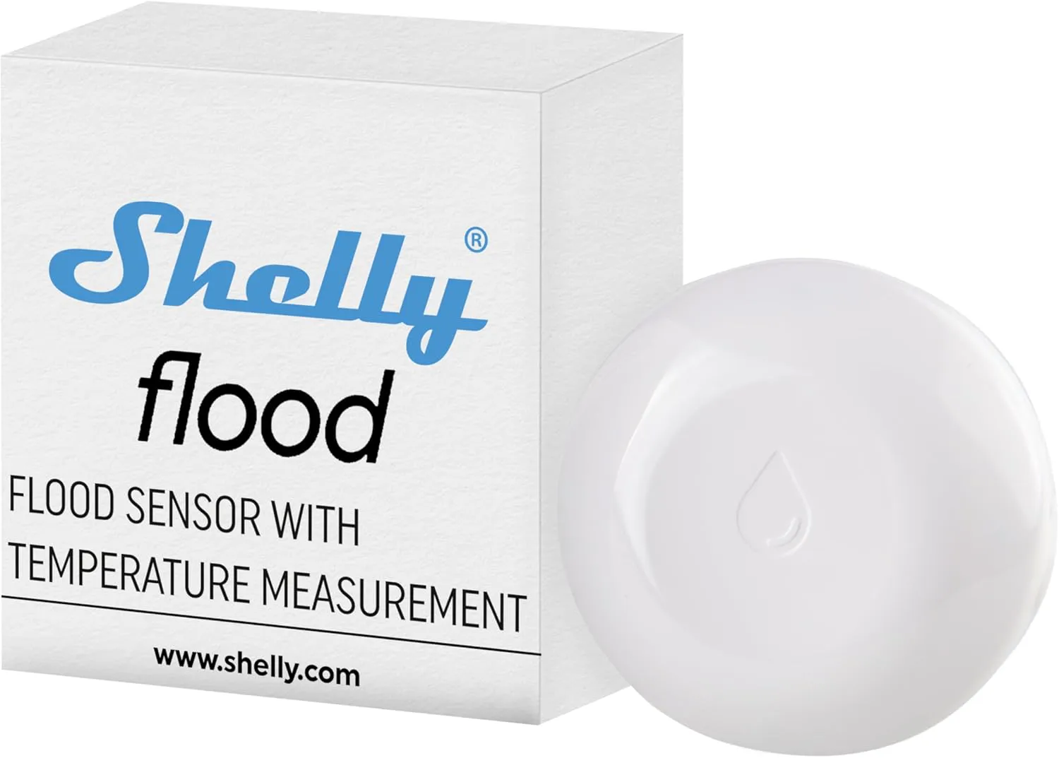 Bild von Shelly Flood kabelloser Flutsensor mit Temperaturmessung und Alarmfunktion für Hausautomation