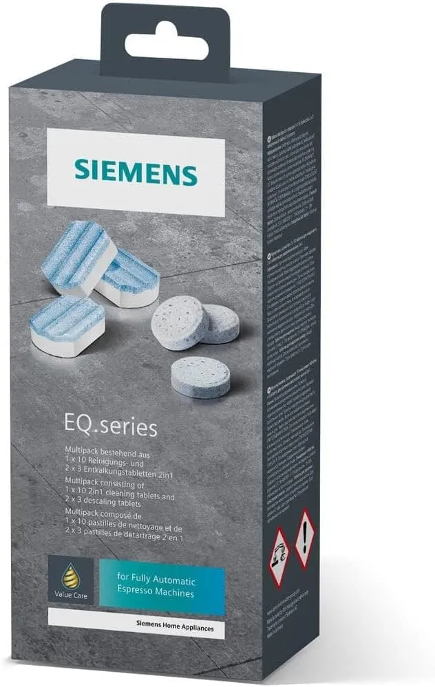 Bild von Siemens TZ80003A Multipack mit 10 Reinigungstabletten und 6 Entkalkungstabletten für EQ Kaffeevollautomaten