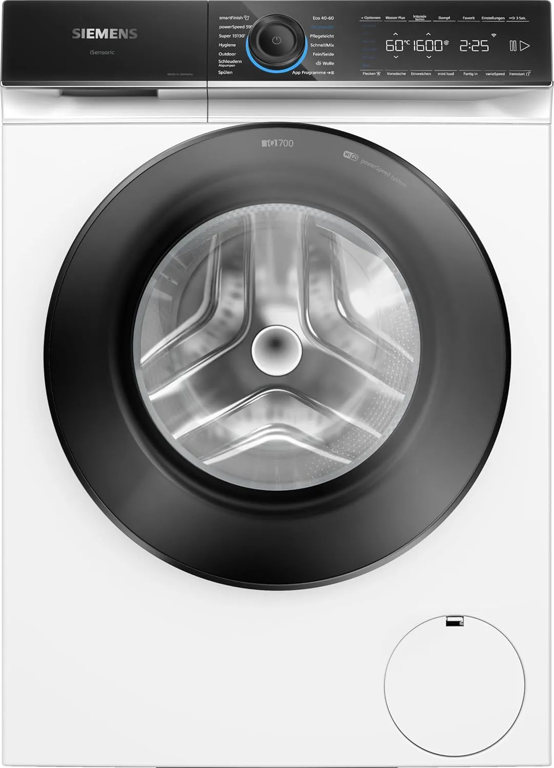 Bild von Siemens WG56B2041 iQ700 Waschmaschine mit 10 kg Fassungsvermögen, 1600 U/min, Antiflecken-System und smartFinish Bügelhilfe, inklusive speedPack XL für schnelles Waschen und aquaStop Schutz