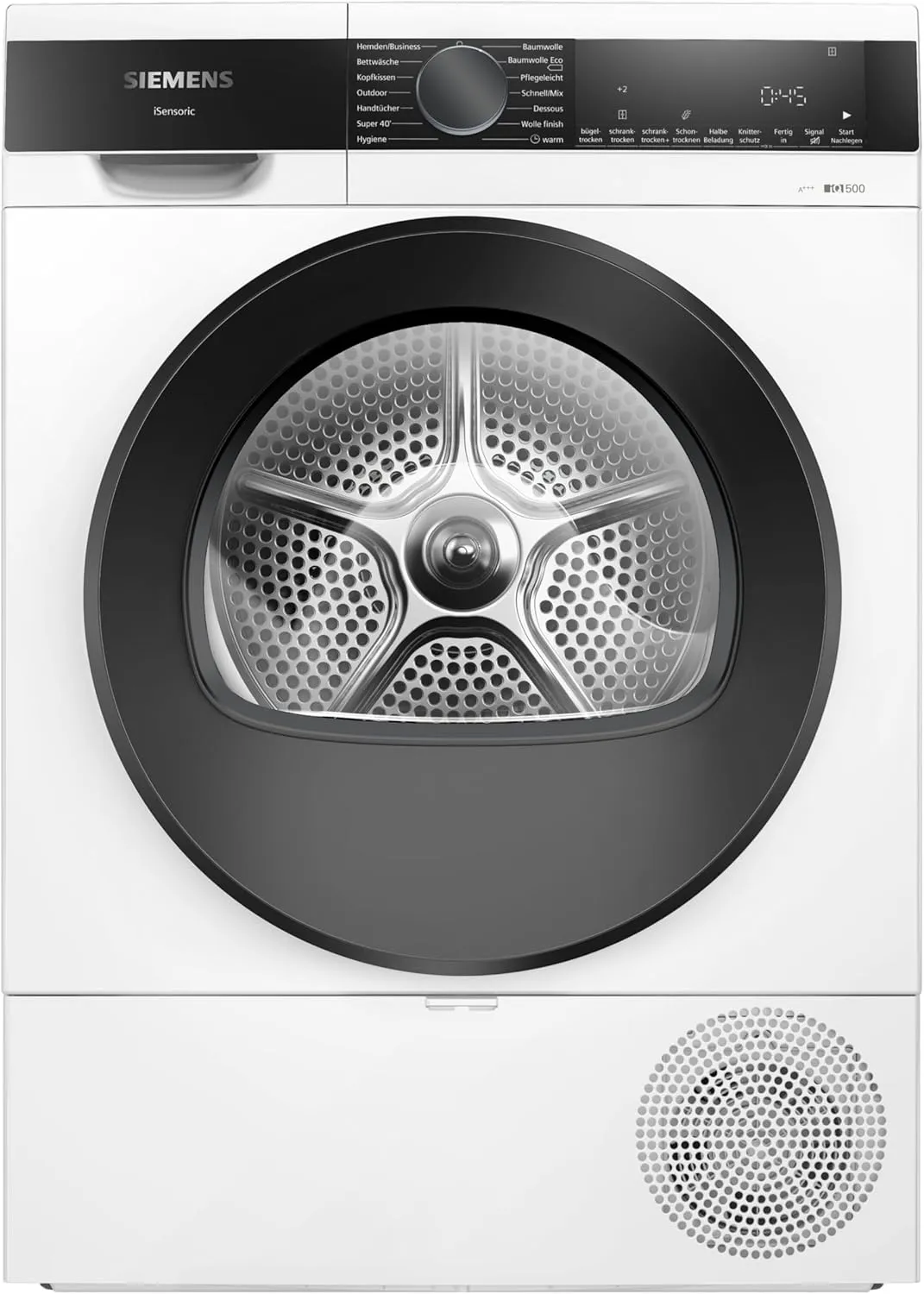 Bild von Siemens WQ33G2D40 iQ500 Wärmepumpentrockner für 1-8 kg Wäsche mit Schnellprogramm und autoDry Technologie