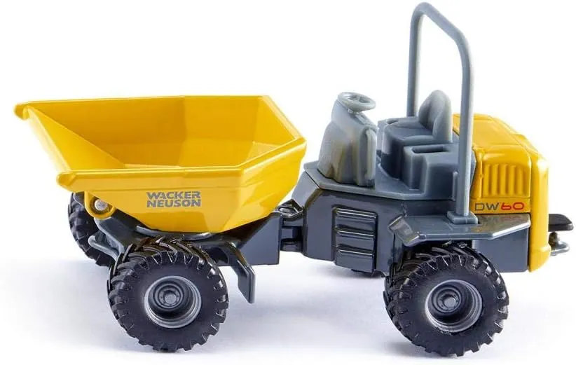 Bild von siku 3509 Wacker Neuson DW60 Dumper im Maßstab 1 zu 50 mit kipp- und drehbarer Mulde aus Metall und Kunststoff in Gelb und Grau