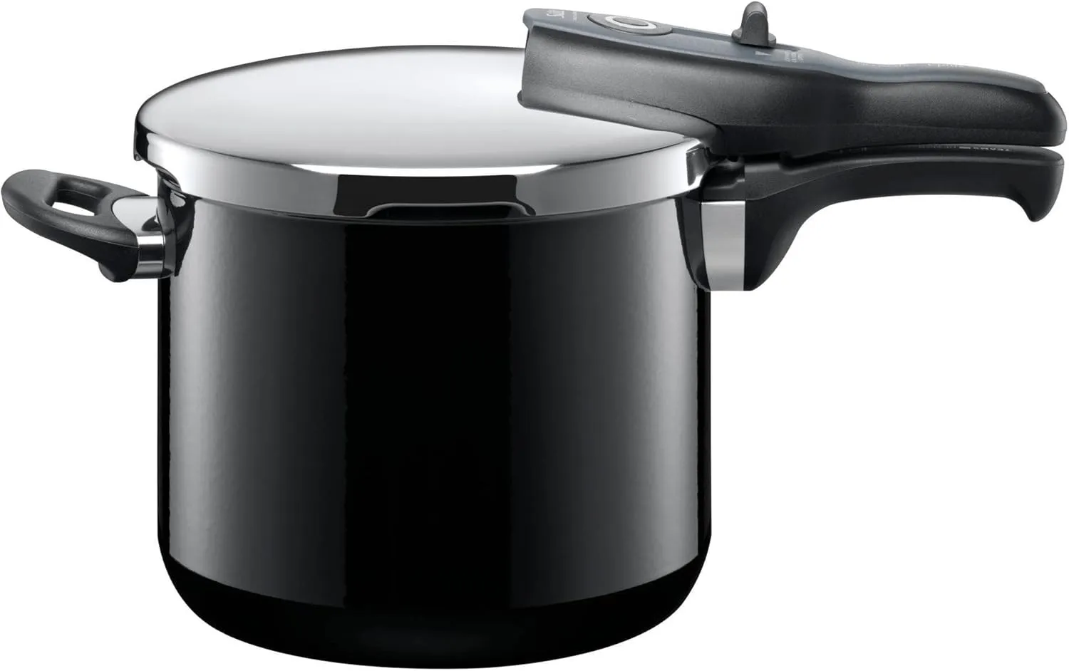 Bild von Silit Sicomatic t-plus Schnellkochtopf 6,5 Liter mit Silargan Funktionskeramik und Induktion, 22 cm, drei Kochstufen und Einhand-Drehregler in Schwarz