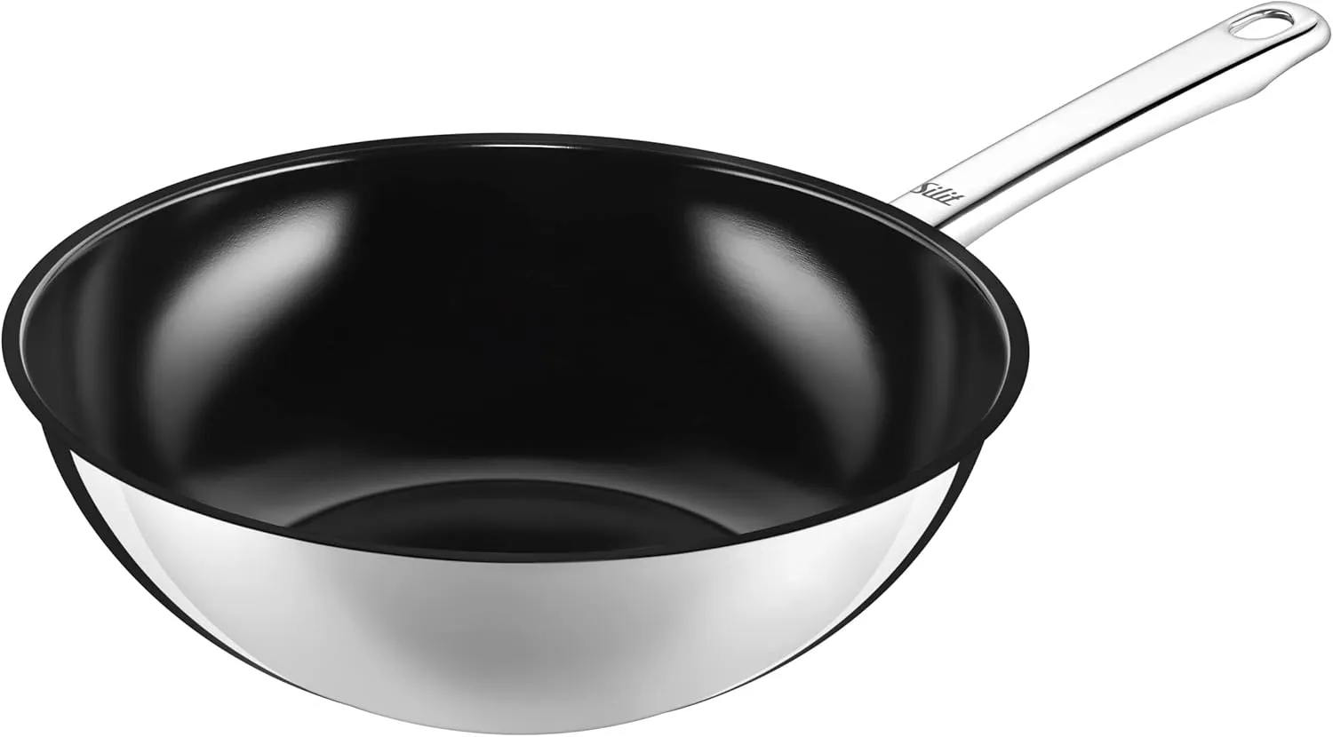 Bild von Silit Wuhan Wokpfanne 28 cm aus Edelstahl mit Induktion und backofenfest