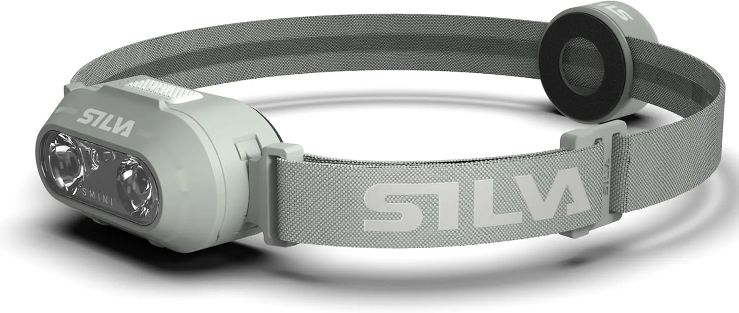 Bild von Silva Smini LED Stirnlampe mit 250 Lumen, wiederaufladbar über USB-C, 3 Helligkeitsstufen und Batterieanzeige, Gewicht 53 Gramm
