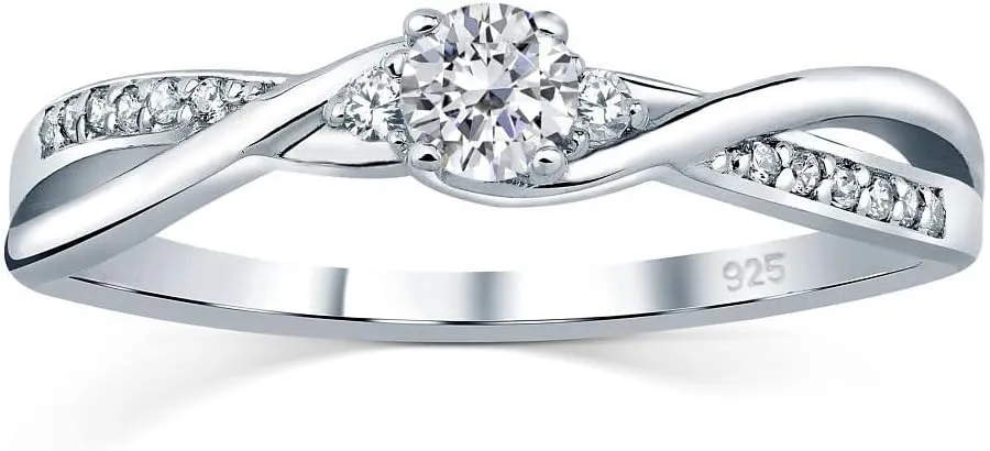 Bild von SILVEGO FNJR085sw Verlobungsring aus 925 Sterling Silber mit Swarovski Zirconia