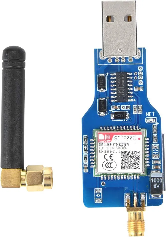 Bild von SIM800C GSM/GPRS Modul mit Bluetooth und USB Anschluss für vier Frequenzen