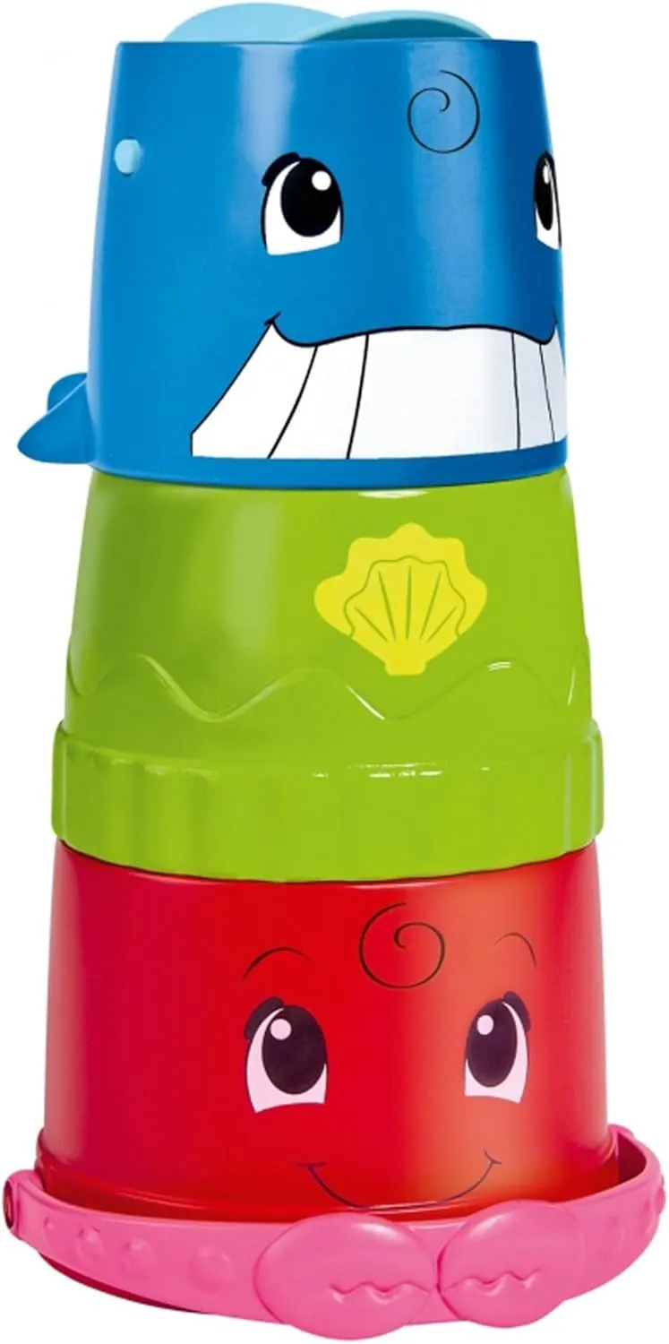 Bild von Simba 104010183 ABC Eimerchen Set mit Stapelbecher und Wasserlauf, 3 Teile, 23 cm, geeignet ab 12 Monaten