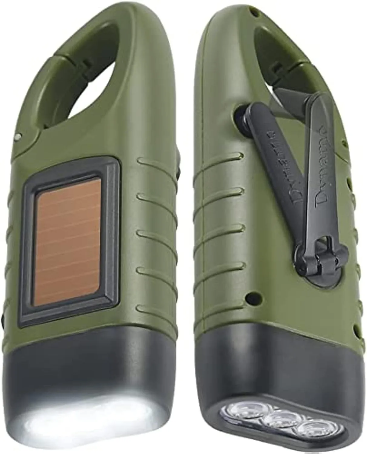 Bild von Simpeak 2er Set LED Taschenlampen mit Kurbel und Karabiner für Camping und Wandern