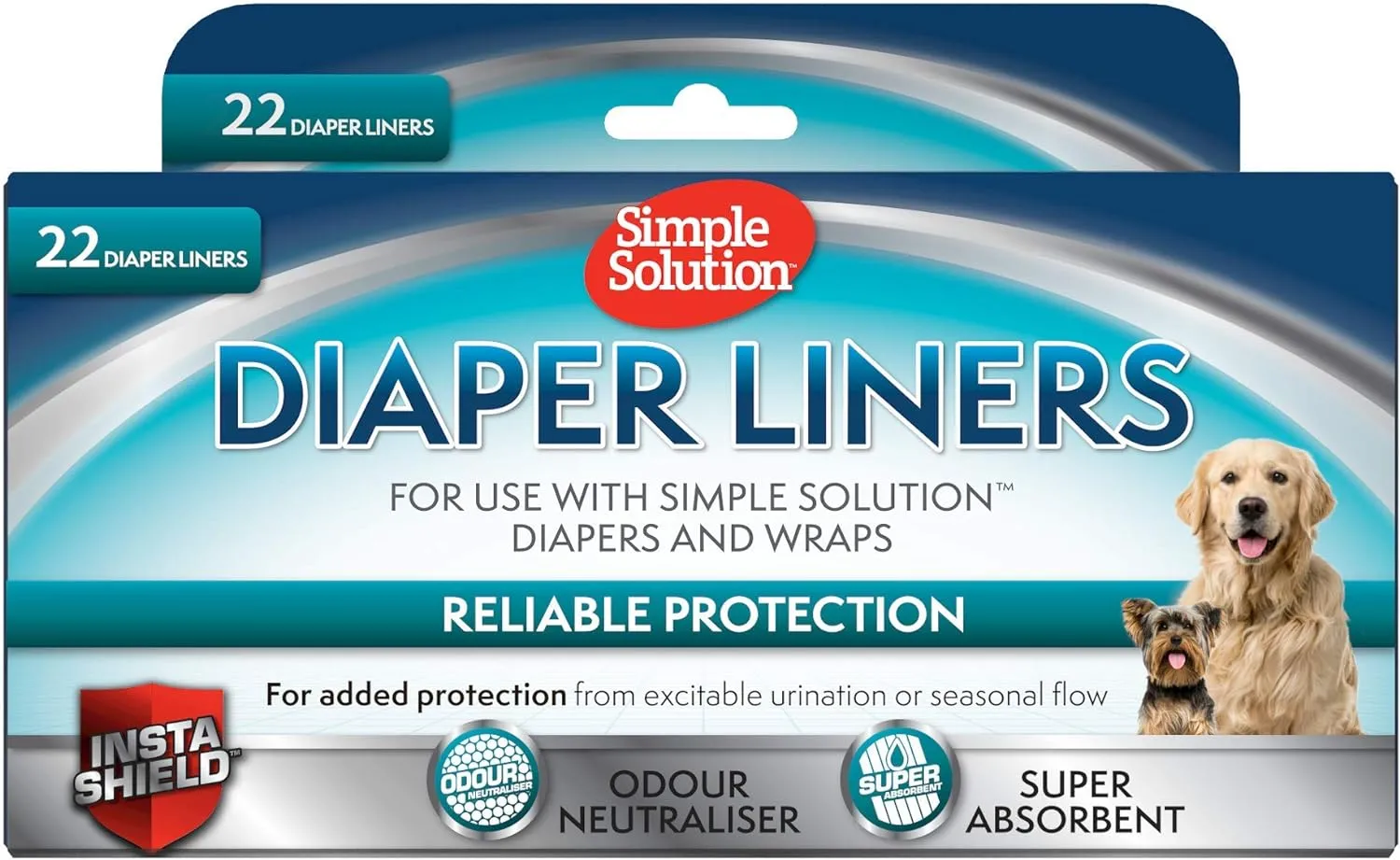 Bild von Simple Solution Einweg-Hundewindeleinlagen im 22er-Pack mit ultra-absorbierender Funktion