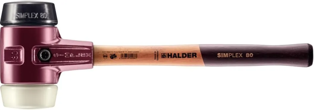 Bild von Simplex 3028.080 Schonhammer mit 80 mm Durchmesser, Gummikomposition und Nylon, Tempergussgehäuse und Holzstiel
