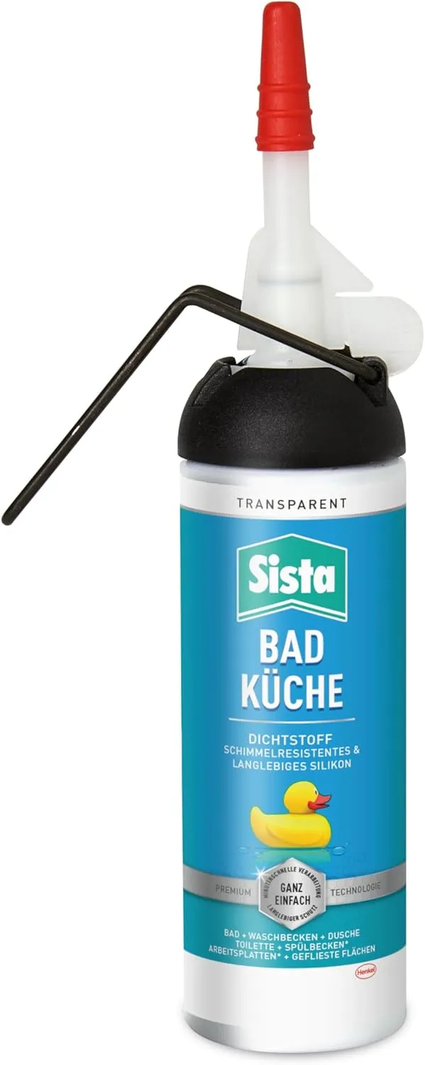 Bild von Sista Bad Küche Dichtstoff aus schimmelresistentem Silikon, 100 ml Spender