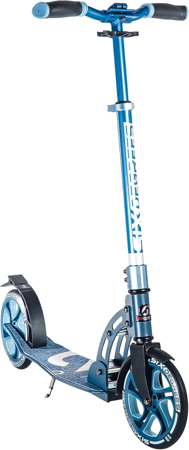 Bild von Six Degrees Aluminium Scooter mit Klappmechanismus und höhenverstellbarem Ständer, 205 mm, ABEC 7, GS-geprüft und Testsieger