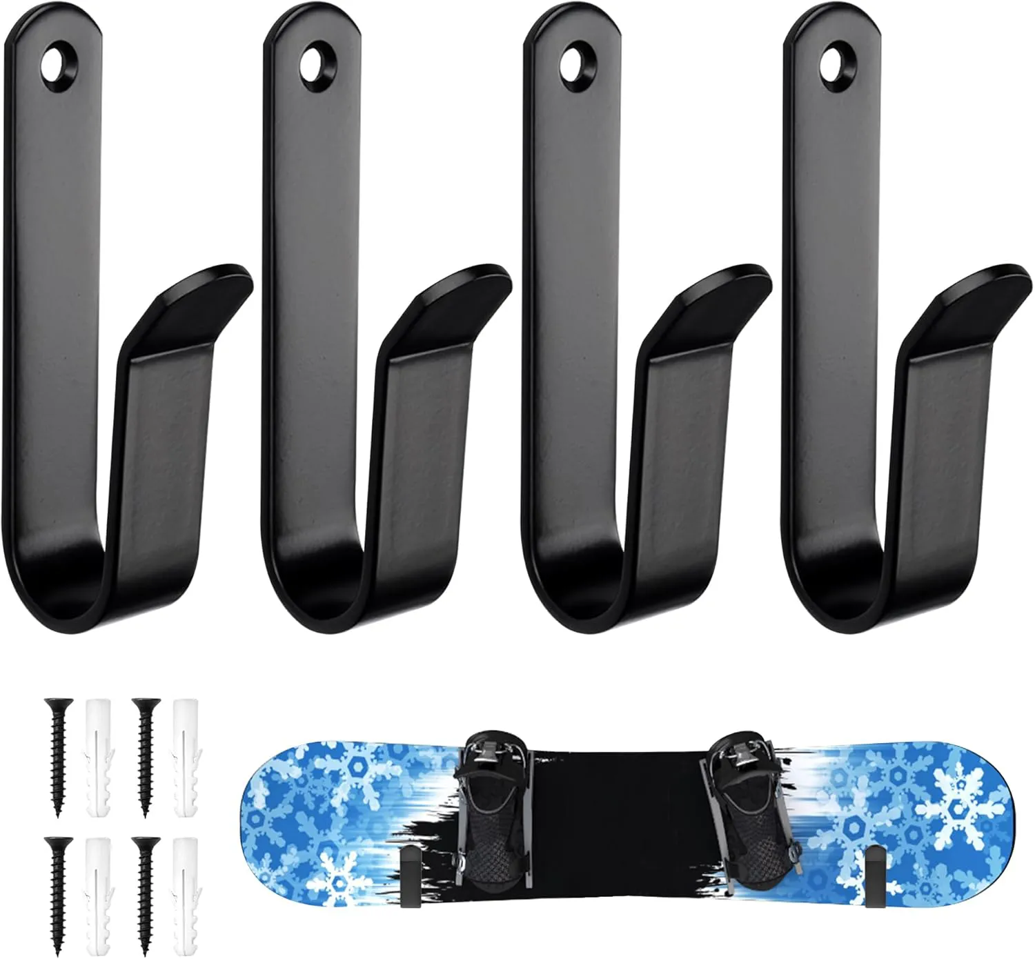 Bild von Skateboard Wandhalterung für 2 Paare, geeignet für Skateboards, Longboards, Wakeboards und Roller Skates