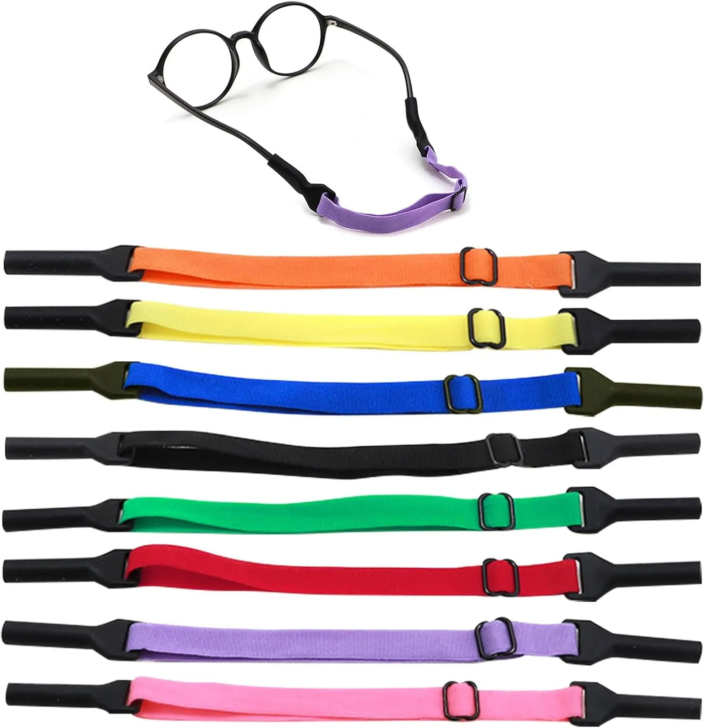 Bild von SKHAOVS 8 Stück verstellbare Brillenhalter mit rutschfestem Band für Erwachsene und Kinder