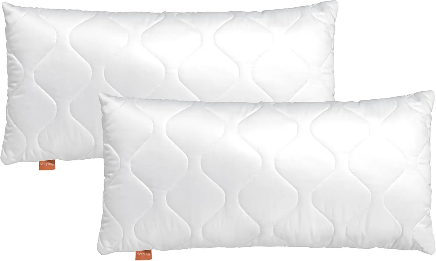 Bild von Sleepling 2er Set Basic 100 Kopfkissen in 40 x 80 cm, waschbar bis 60 Grad, mit Ökotex-Zertifikat und Made in EU