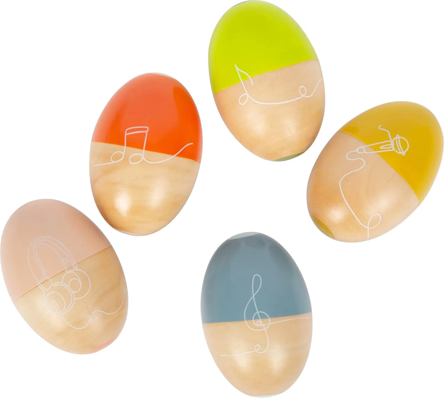 Bild von small foot Groovy Beats Musikeier Set mit 5 Schütteleiern für Kinder ab 6 Monaten, Artikelnummer 12252
