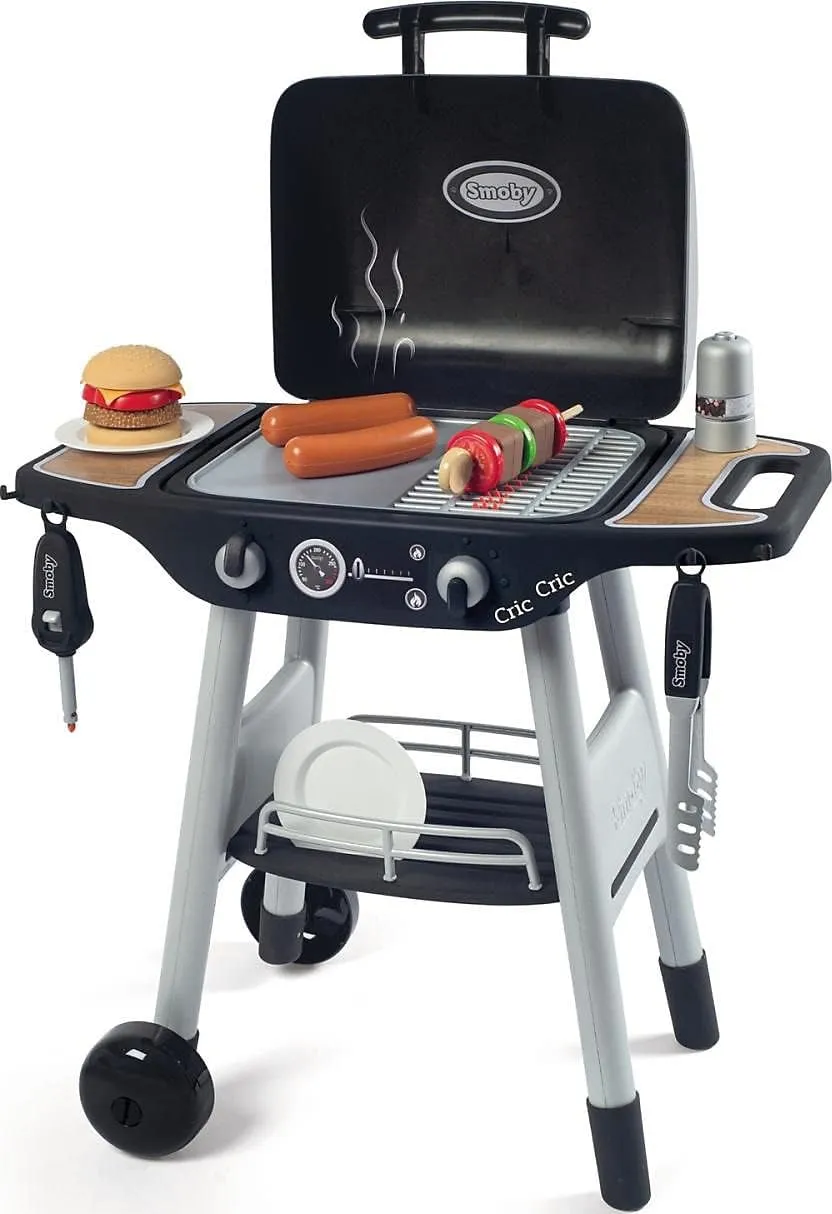 Bild von Smoby Kindergrill mit 18 Zubehörteilen und mechanischen Flammen für Kinder ab 3 Jahren
