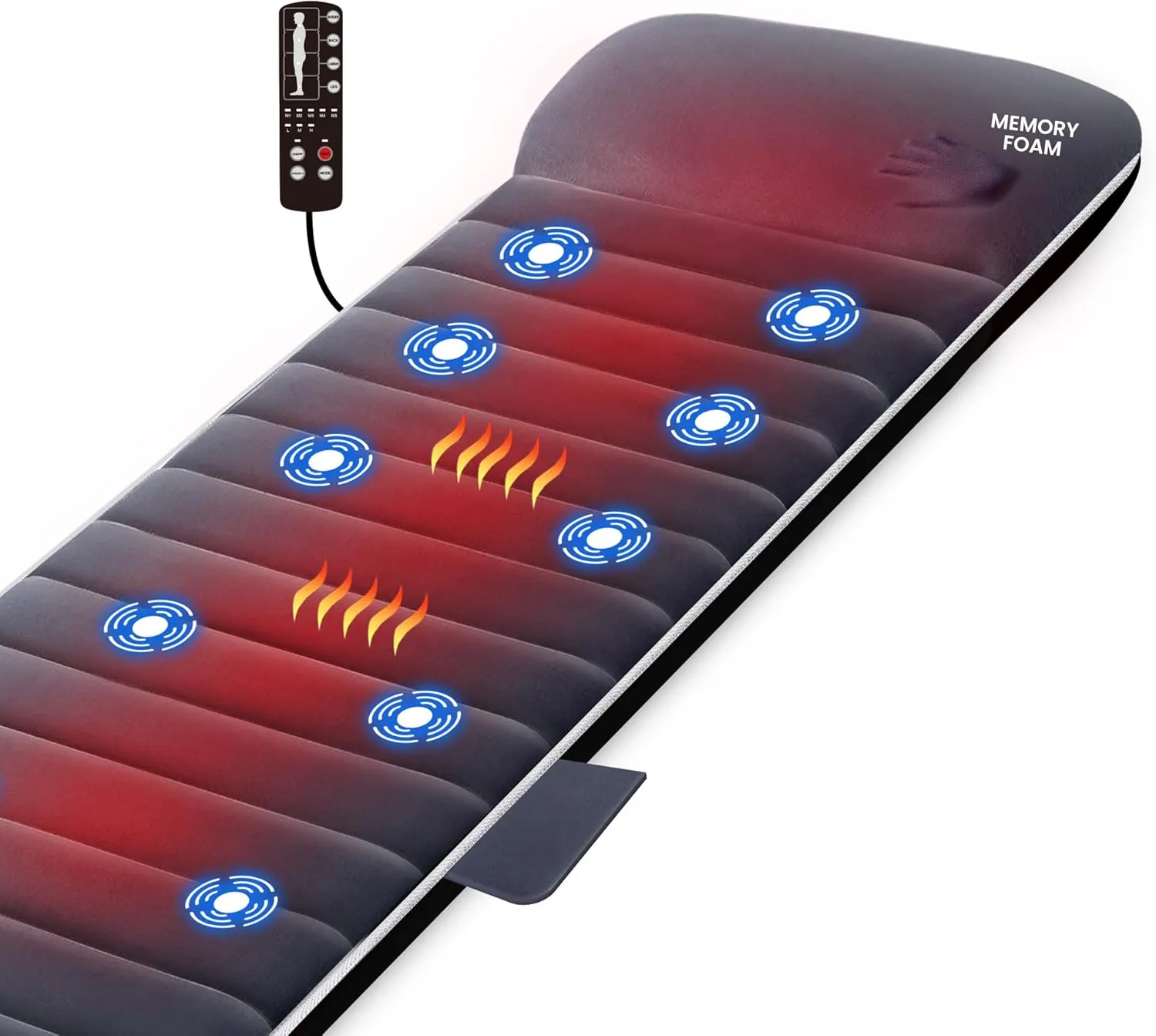 Bild von Snailax Massagematte mit Memory-Foam und Wärmefunktion für Ganzkörpermassage