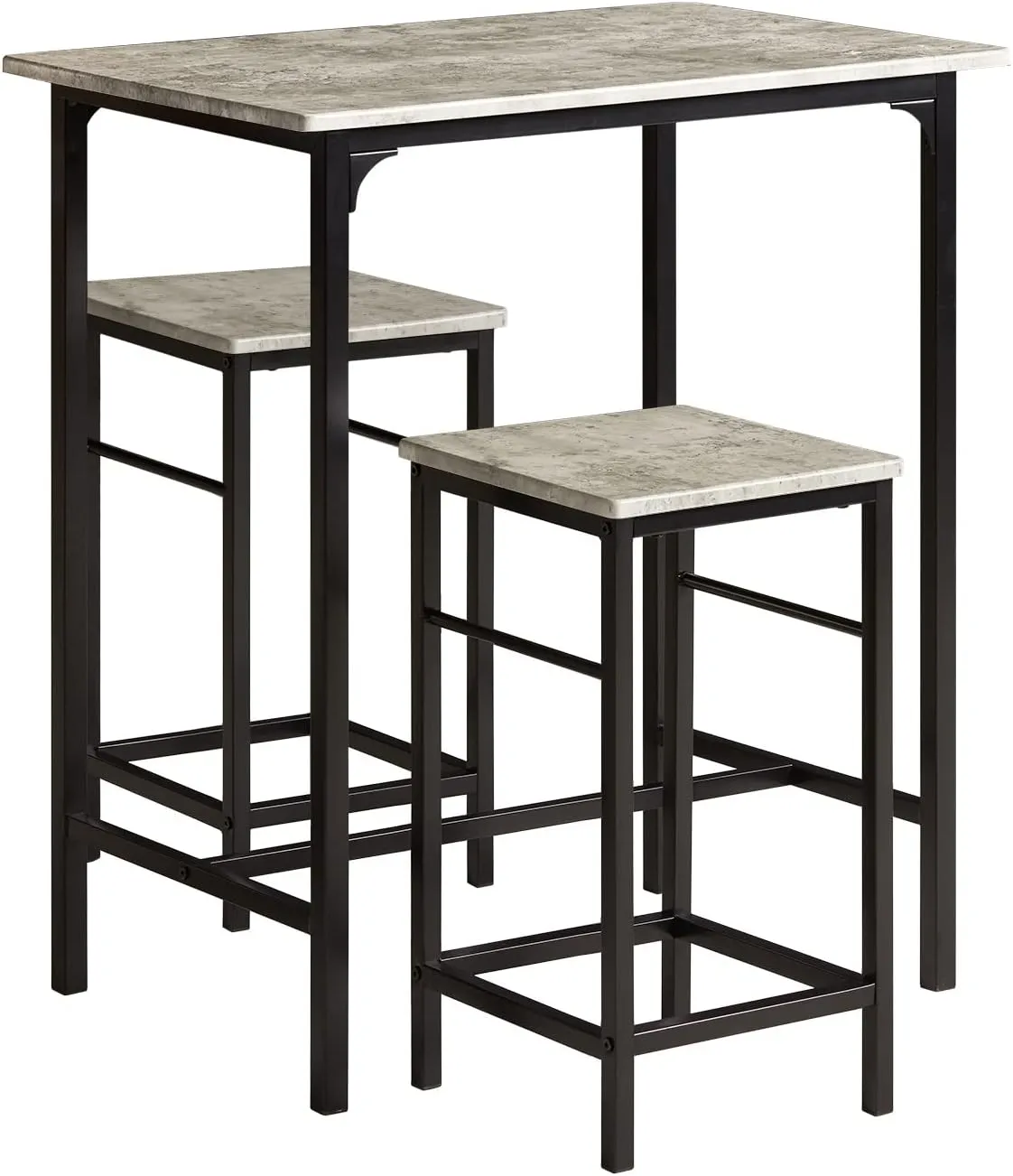 Bild von SoBuy OGT10-HG 3-teiliges Bartisch Set in Grau mit Bistrotisch und 2 Stühlen