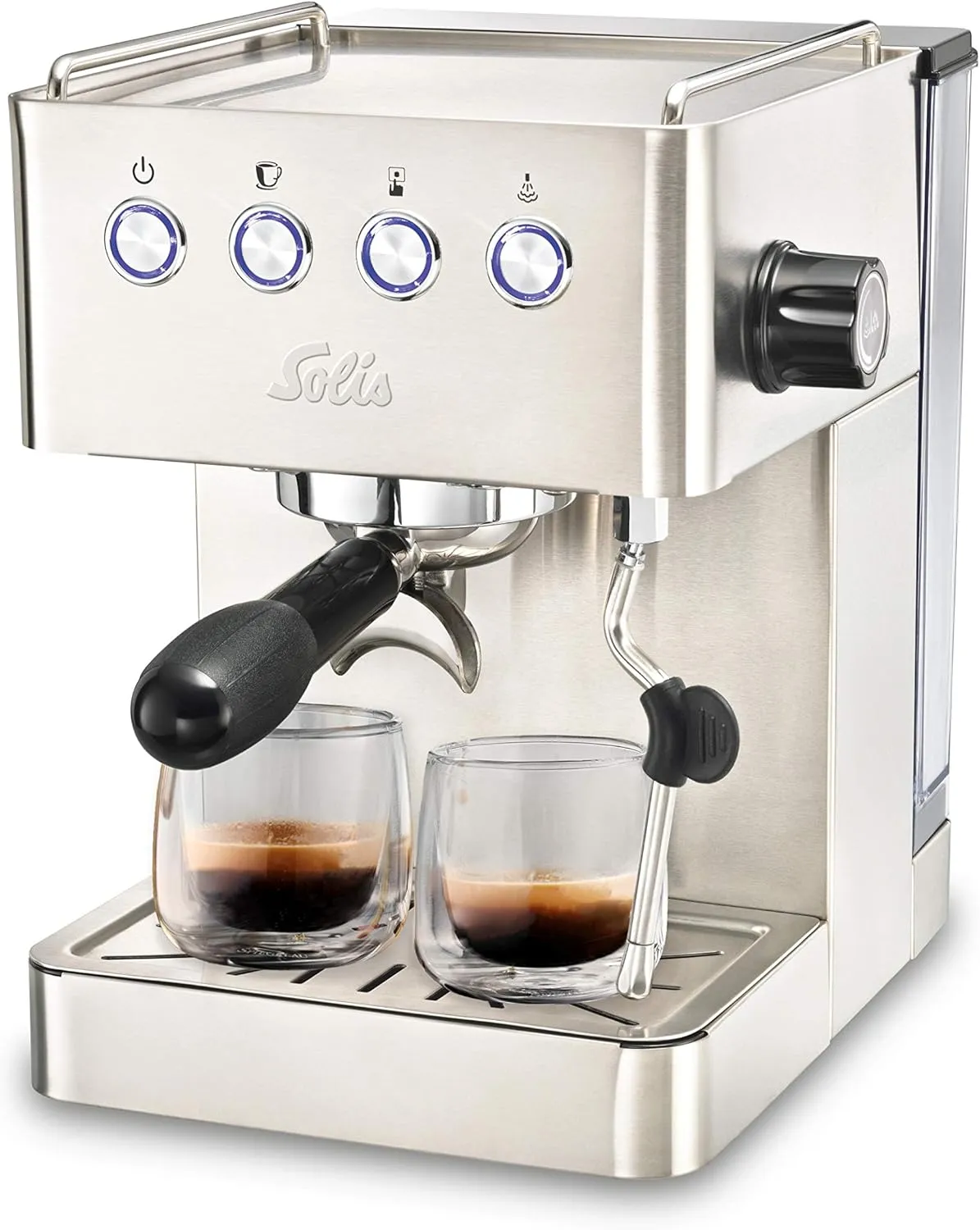 Bild von Solis Barista Gran Gusto 1014 Espressomaschine mit programmierbarer Tassengröße und Edelstahlgehäuse