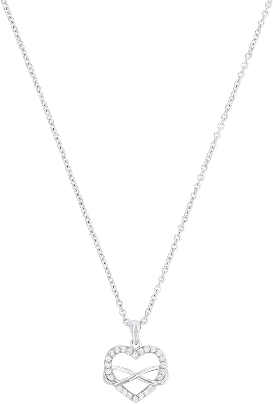 Bild von s.Oliver Kette aus 925 Sterling Silber für Damen mit Herzanhänger und Zirkonia, 42 bis 45 cm lang, in Geschenkbox