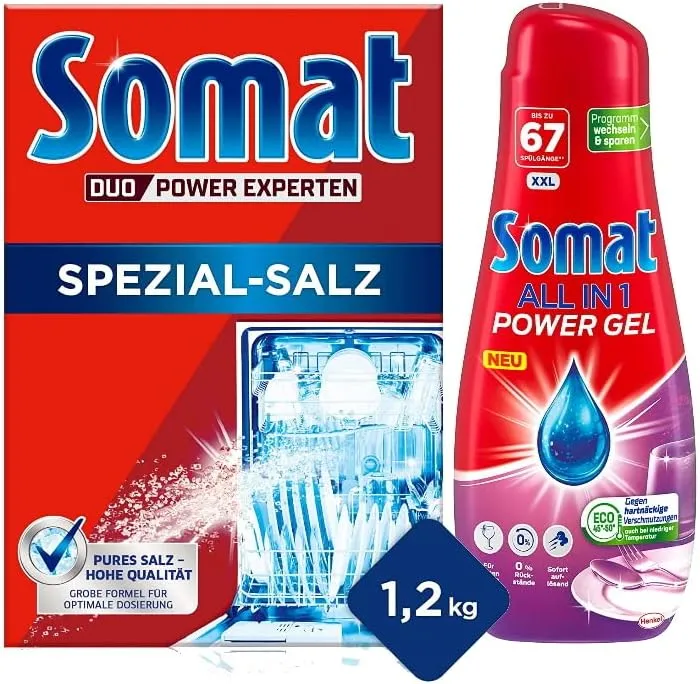 Bild von Somat All in 1 Power Gel für 67 Spülgänge und Somat Spezial Salz mit 1,2 kg