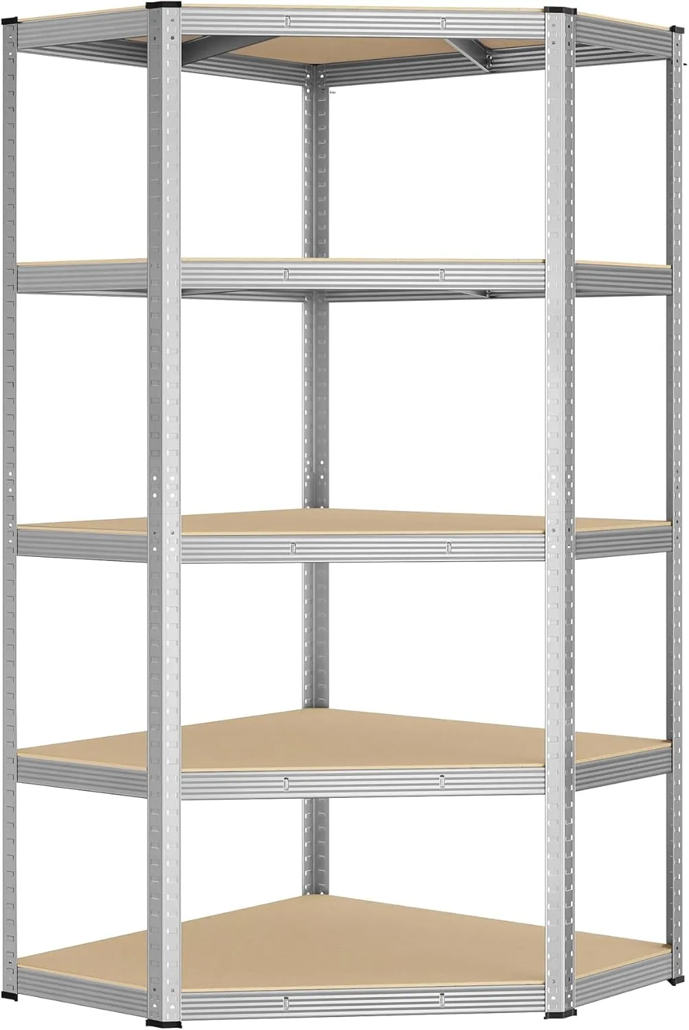 Bild von SONGMICS Eckregal GLR080E01 mit 5 Ebenen, aus Metall, bis 875 kg belastbar, ideal für Garage und Keller