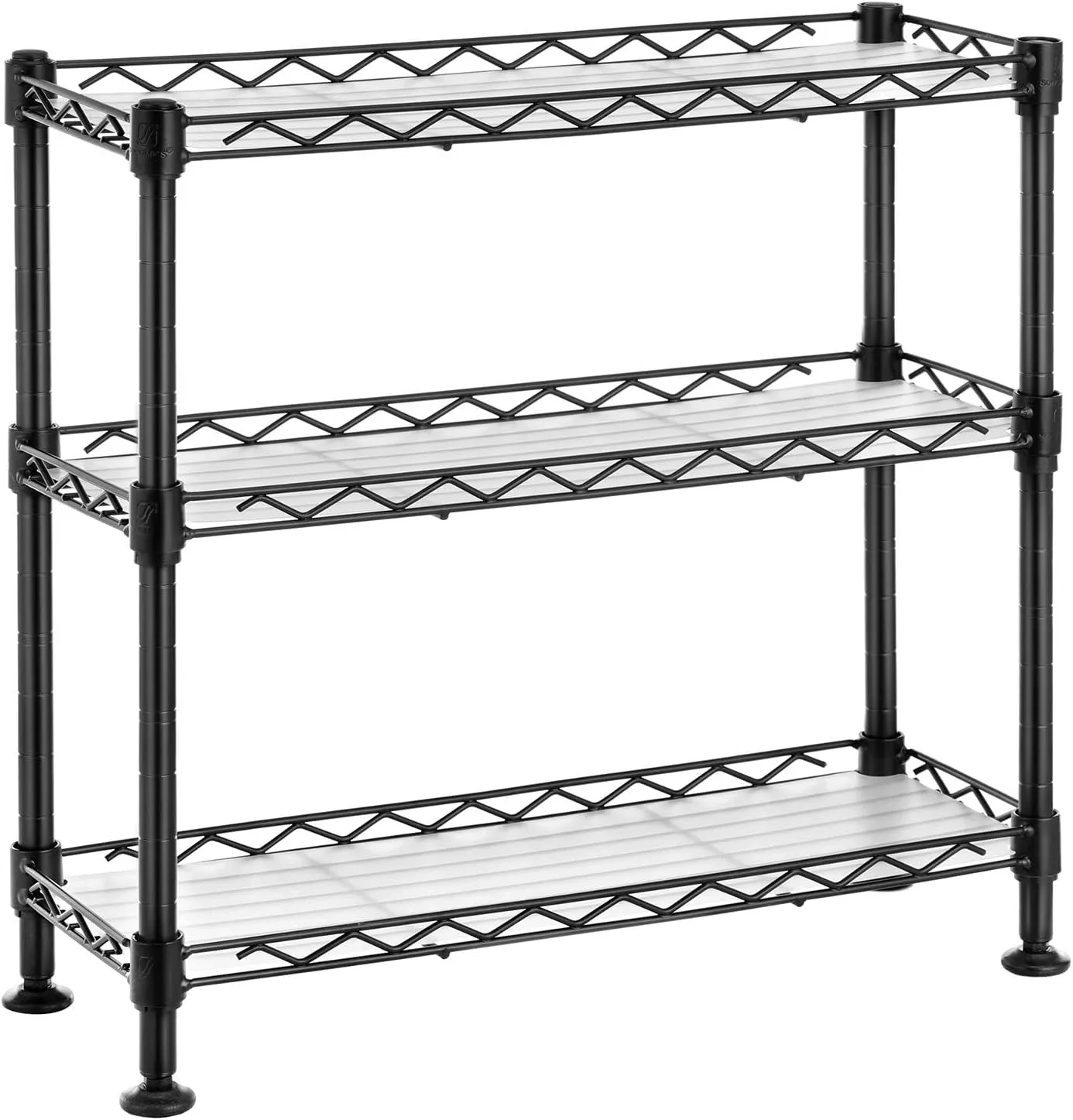 Bild von SONGMICS Gewürzregal LGR025B01 aus Metall mit 3 verstellbaren Ebenen in Schwarz, Maße 15 x 40 x 39,5 cm
