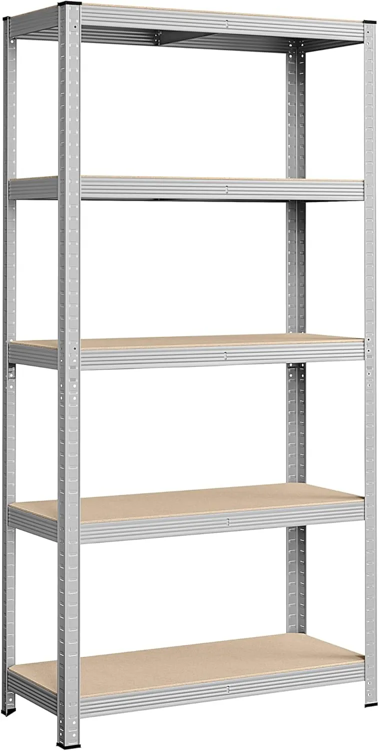 Bild von SONGMICS GLR40SV Schwerlastregal mit Stahlgestell, 40 x 90 x 180 cm, bis 875 kg belastbar, 5 verstellbare Ablagen