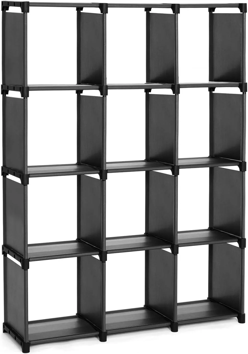 Bild von SONGMICS LSN12BK modulares Regal mit 12 Würfeln in Schwarz, ideal für Bücher und Wohnräume