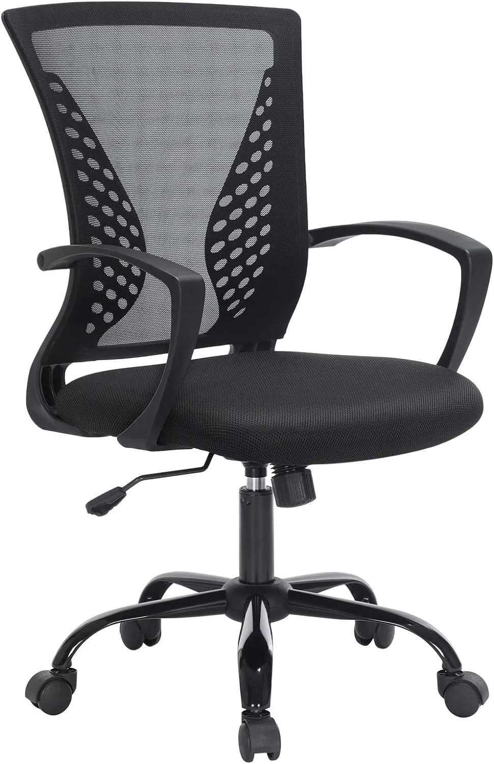 Bild von SONGMICS OBN22BK Bürostuhl mit Netzbespannung, höhenverstellbar und Wippfunktion, belastbar bis 120 kg, schwarz
