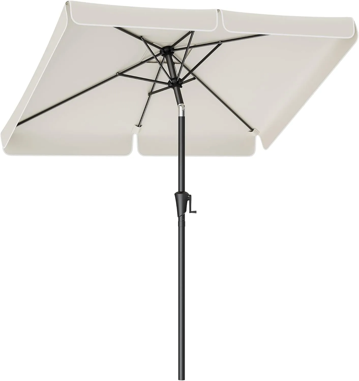 Bild von SONGMICS Sonnenschirm 200 x 150 cm in Beige mit UPF 50+ und beidseitiger Neigbarkeit