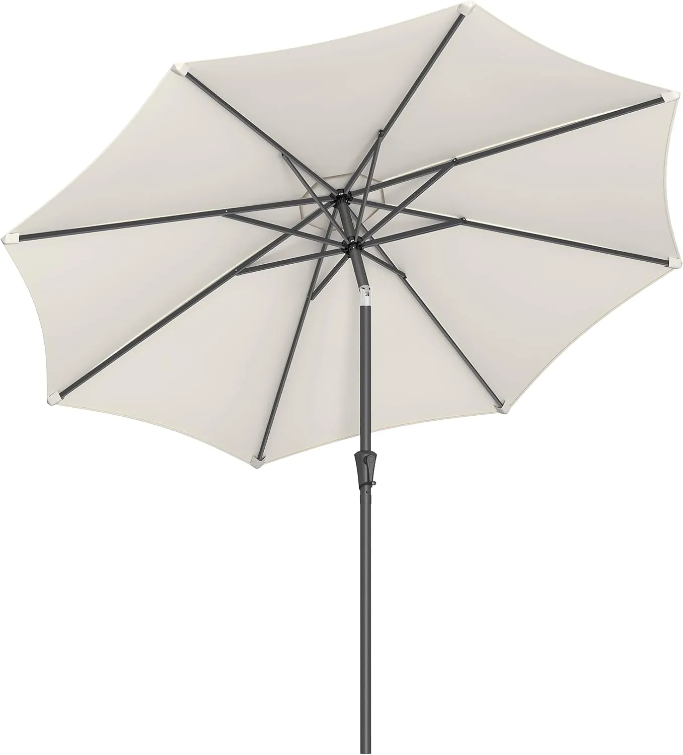 Bild von SONGMICS Sonnenschirm mit 300 cm Durchmesser, UPF 50+, beidseitig neigbar und mit Kurbel zum Öffnen, ideal für Terrasse und Balkon, ohne Ständer, Farbe beige, Modell GPU30BE