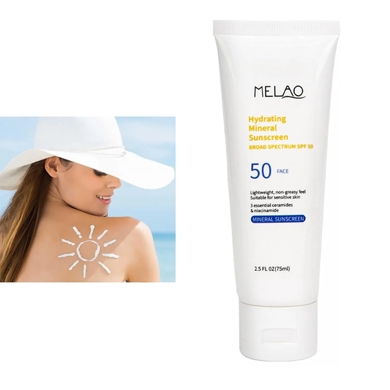 Bild von Sonnencreme Gesicht 50 mit SPF 50+, wasserfest und leicht, bietet UV Schutz ohne zu weißeln
