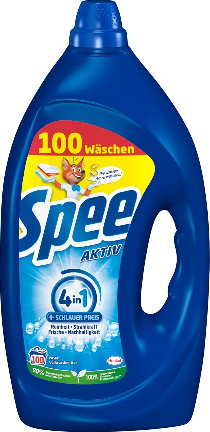 Bild von Spee Aktiv Gel Universal Waschmittel für 100 Waschladungen mit 4 in 1 Formel für Reinheit, Frische und Nachhaltigkeit
