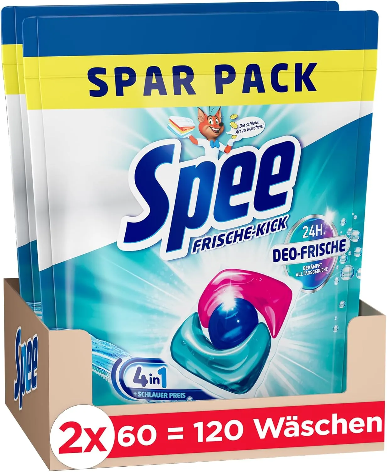 Bild von Spee Power Caps Deo Frische mit 120 Waschladungen und 24 Stunden Geruchsschutz für Temperaturen von 20 bis 95 Grad